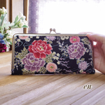 がま口長財布  花  和柄