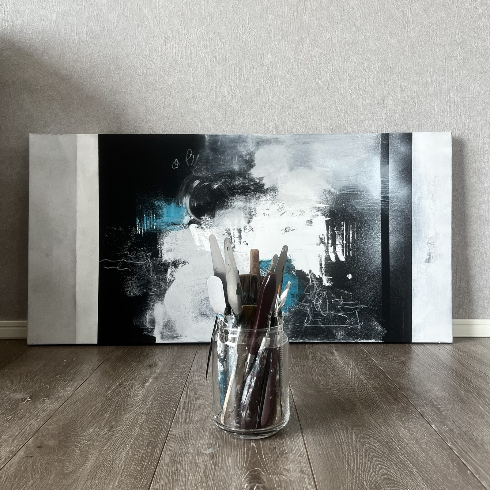 現代アート 80×39㎝ 大きめ モダン 絵画 原画 抽象画 アートパネル