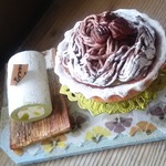 SALE❤🎊 再販売なし マロンスイーツセット🌰 ミニチュア  ドールハウス  ケーキ  スイーツ  お菓子  タルト  ロールケーキ      