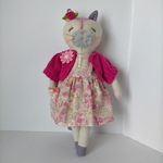 リネンのスリム猫さん25cm