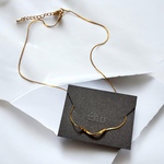 Minimalist 14KGC Swage Chain Necklace - 選べる - スエッジチェーン 選べる パイプ ネックレス ゴールド チェーン シンプル ペア メンズ パイプネックレス 