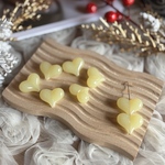 ぷっくりハートビーズ　キャンディライトイエロー　22mm 6個