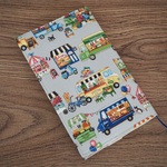 【新書】ゴムバンド栞付ブックカバー★マルシェ 街並み キッチンカー