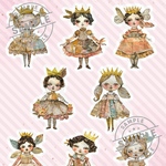 【コラージュシート A 海外素材5-16】   ドール doll ビンテージ 素材 シンプル素材 写真用紙 人物素材 ステッカー 人物ステッカー コラージュ