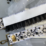 合皮4㎝幅　shoulder strap  ホワイトブラック×アイボリー