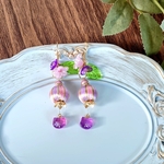 紫陽花の巻き玉ピアス