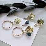 レモンクオーツ、オリーブクォーツ、ロンドンブルートパーズの着せ替え【チャームセット】