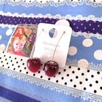 とっても軽くて上品＆大人可愛いチェリーピアス/さくらんぼピアス/アメリカンチェリー/軽量/簡単装着/RUBEN/検索
