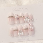 ネイルチップ 韓国 ワンホン フレンチガーリー チーク ラメグラデ チェック