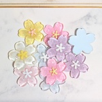 【素材】カラフル クリア桜🌸のプラパーツ MIXセット 6色 10個