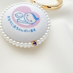 【 誕生石カラーのビジュー付き❣️ 】 プレゼントにおすすめ✨ 両面マタニティマーク　マタニティキーホルダー　マタニティロゼット　マタニティー　妊婦マーク　　妊娠報告　バッグチャーム