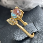 【訳あり】【saphiret】アンティークサフィレット　リーフリング