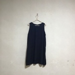 ロングジレ　リネン黒