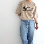 8GM 超極厚 ルーズシルエット ロゴ Tシャツ / サンドカーキ