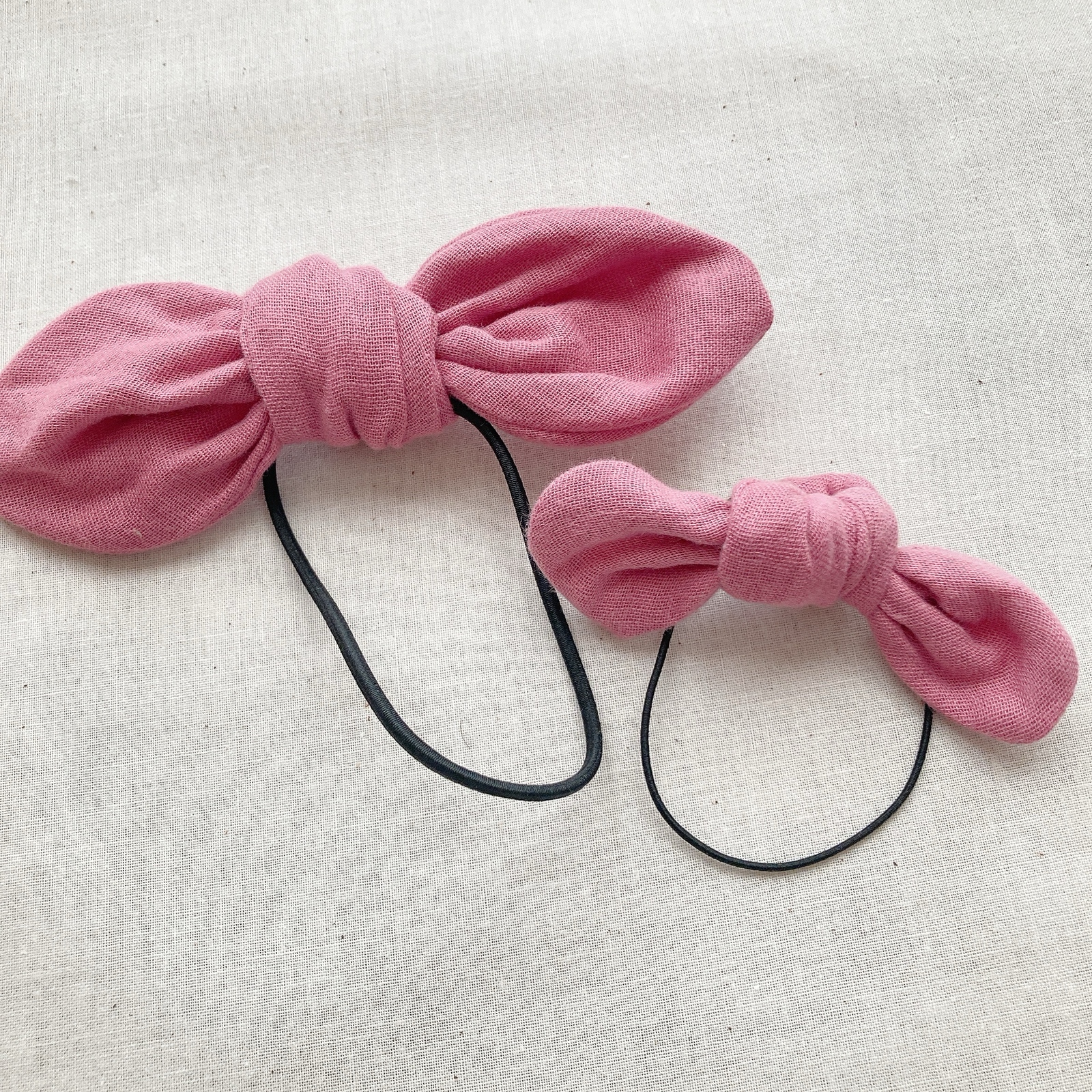 親子お揃い♡antique pink×white グログランリボン　ヘアゴム 親子お揃い♡antique pink×white グログランリボンヘアゴム