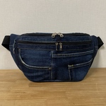 ハンドメイド　デニムリメイク　ウエストポーチ　ボディバッグ
