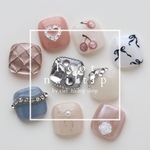 【size order】フットネイル ペディキュア 夏ネイル リボンネイル ミラーネイル マグネットネイル ちゅるんネイル