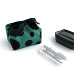 軽くてサッと結べる☆リボン結びが可愛い♡みどり・ブラック・黒・グリーン♡ドット♡お弁当・遠足♡ランチバッグ