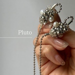 【NEW】【Pluto(ﾌﾟﾙｰﾄ)】シルバー 淡水パール ロングアクセサリー ゆらゆら モダン モード 綺麗め クール メンズライク