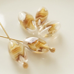 NEW‼︎チェコビーズ 5個set ロングスクリュー カフェブラウン×ミルクマーブル12×6㎜