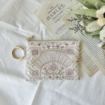 インド刺繍生地のミニポーチ