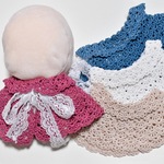 10cm 13cm 15cm ぬいぐるみ 着せ替え服 ケープ 青 レース編み いつぬい ちびぬい