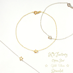 オープンスター☆とチェーンのブレスレット gold/silver 