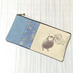 金らん細長ポーチ　ジャンボセキセイインコ