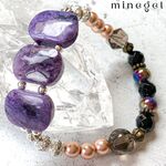 [受注制作] 💜癒し💜大粒💜チャロアイトのヒーリングブレスレット ♪ ✨  ｜minegel-オーダーメイドできるおしゃれパワーストーンブレスレット