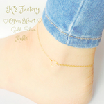 再販5♡ シンプル♪かわいい♡ オープンハート♡とチェーンのアンクレット gold/silver 