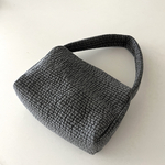 SALE♡ふわふわショルダーファスナーボックスバック♡ヌビ♡ダークグレー