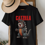『CATZILLA』A　猫ちゃんTシャツ【ブラック】5001-01