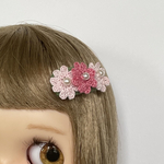 お花のパッチンピン留め(ピンク)