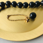 厄年のお守りに✴︎最強の守護石✴︎モリオン(黒水晶)チャーム 天然石 ボールチェーン カニカン お守り／星 スター　　ネックレスチャームにも変更可能