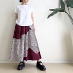 Cotton Batik 素材ロングスカート　* 銅板型押しタイプのロウケツ染め生地 *