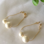 大粒コットンパールのピアス