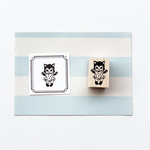 ねこのレトロアニマルはんこ　ラバースタンプ［20×30mm］