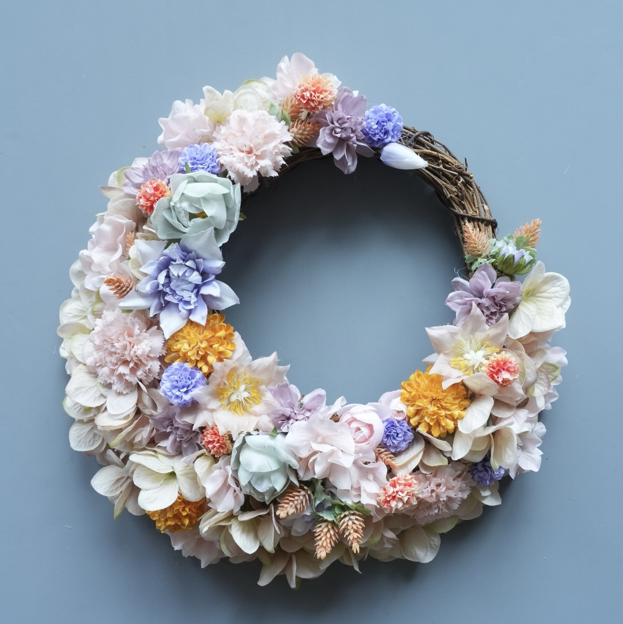 華やかな色合い❤︎アーティフィシャルフラワーリース 23cm 華やかな色合い❤︎アーティフィシャルフラワーリース 23cm