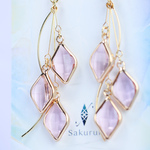 -月読の涙- 薄紅 / ピアス イヤリング ひし形 ブレスレット ネックレス ピンク アレルギー対応 Sakurui