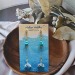 海の煌めきB　海洋プラスチック　アップサイクル　アクセサリー　ピアス　青　ホワイト系