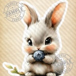 【 海外素材5-27】   Cute Fluffy Bunny うさぎ 素材 シンプル素材 写真用紙 人物素材 ステッカー 人物ステッカー コラージュ