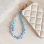 No.88 ✧シーブルーリア✧ 《スマホストラップ》ビーズ　かわいい　スマホストラップ　ハンドストラップ　海　韓国　ブルー