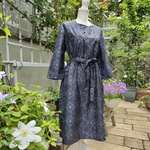 大島紬のワンピース（紺系）