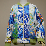 着物スカジャン L Blue