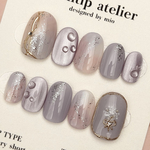 No.23 紫陽花色のしずくネイル