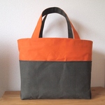 C様ご予約品 bicolor tote M(orange×khaki)