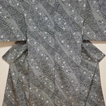 【単衣】ワンタッチ着物　くらわん着物　洗える着物リメイク　辻が花風模様　