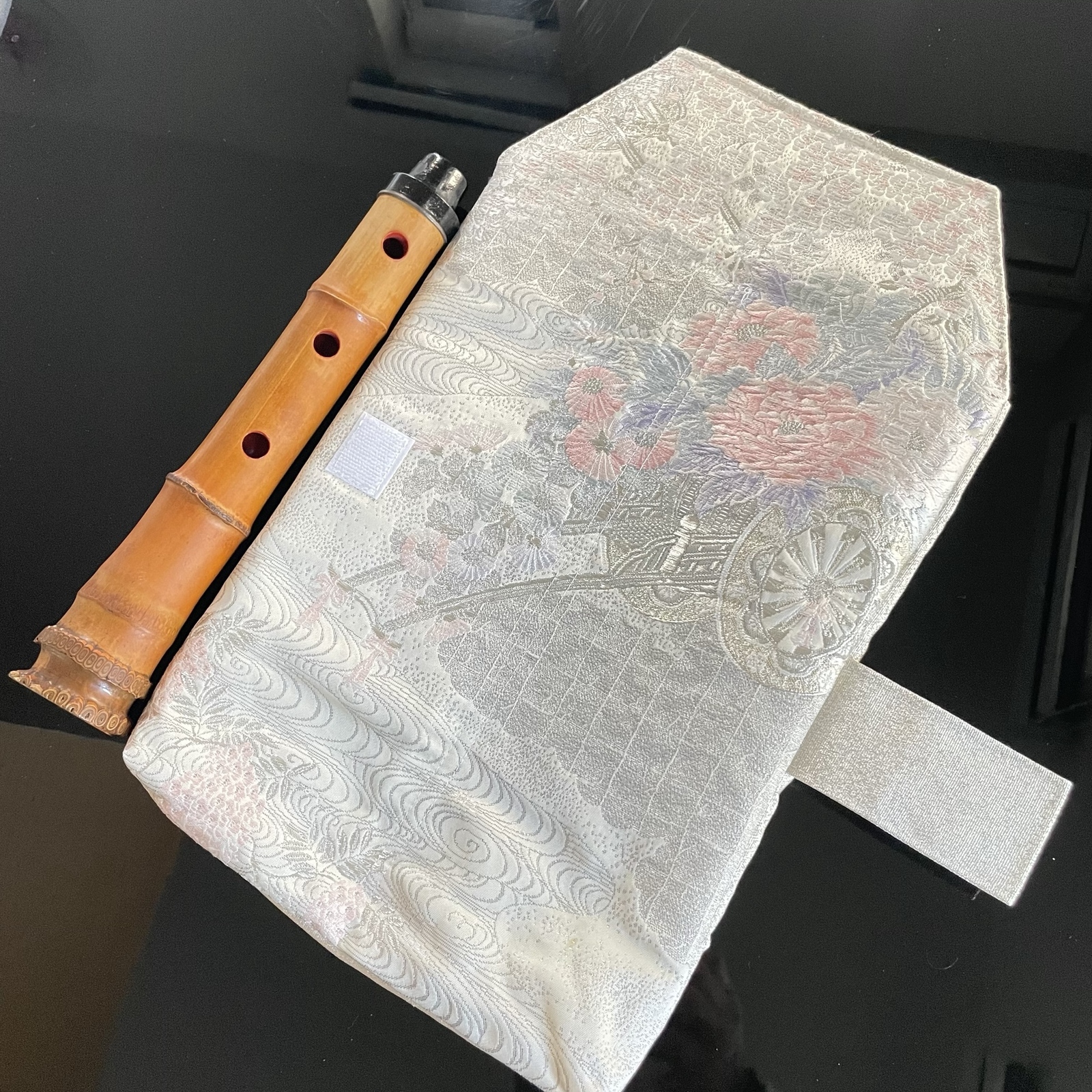 尺八袋 一尺六寸用 帯リメイク 2分割用 尺八ケース - 帯・着物