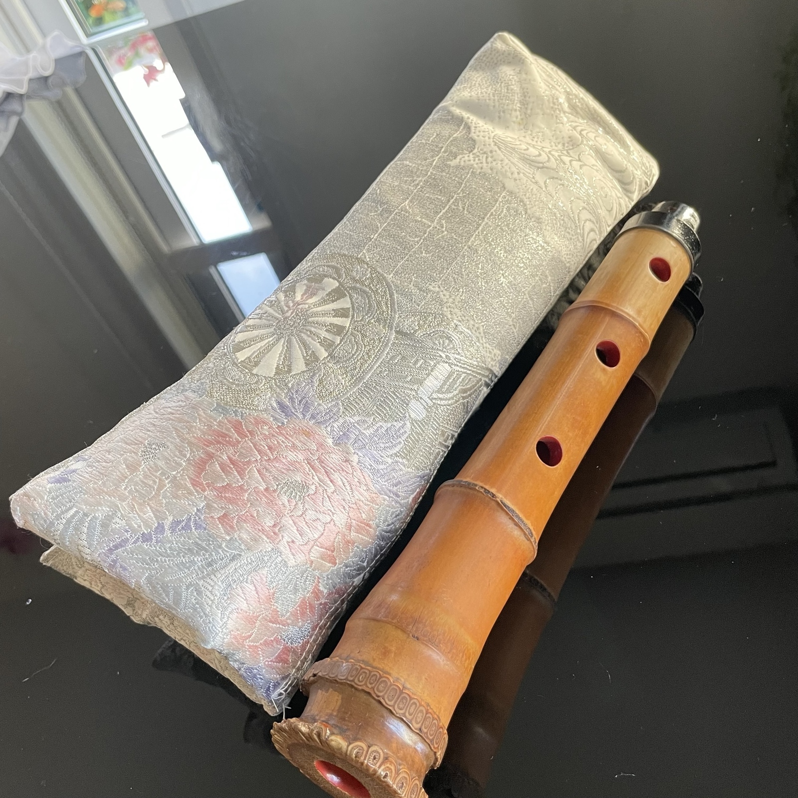 尺八袋 一尺六寸用 帯リメイク 2分割用 尺八ケース - 帯・着物