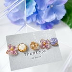 雨の日も楽しい 紫陽花アクセサリー |  花 レジン かすみ草 あじさい ピアス イヤリング 小ぶり 小さい セット レジン 誕生日プレゼント 雨 アレルギー対応 夏 クリア 